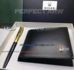 Perfect Replica Rolex Set - Black Short Wallet and Ballpoint Pen set